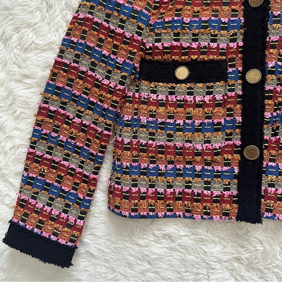 Zara Jacket Textured Cardigan Cropped Blazer Bloggers Favorite Multicolor Sz XS - Picture 9 of 13